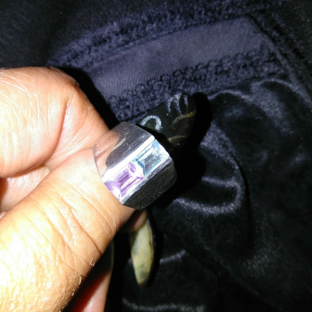 Sterling Silver.. amethyst and blue topaz